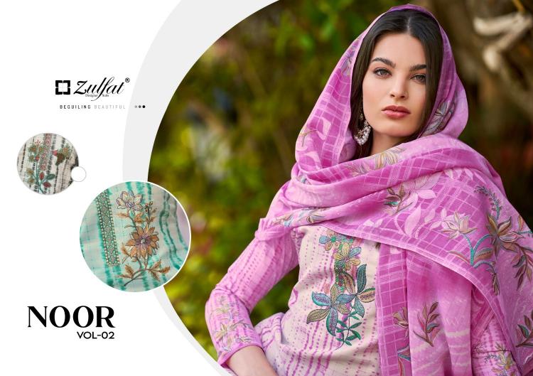 noor vol 2 by zulfat readymade cotton big size suit for womens 