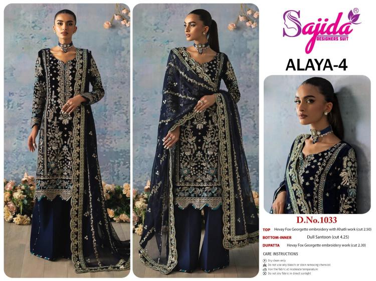 sajida designer alaya vol 4 readymade big size fox georgette pakistani dress