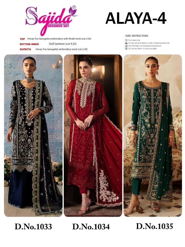 sajida designer alaya vol 4 readymade big size fox georgette pakistani dress