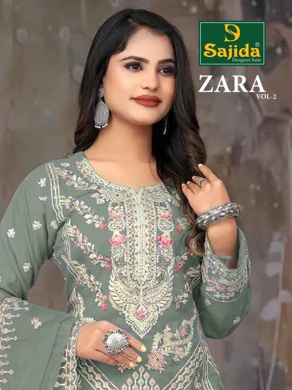 sajida designer zara vol 2 readymade big size organza modern pakistani suits 