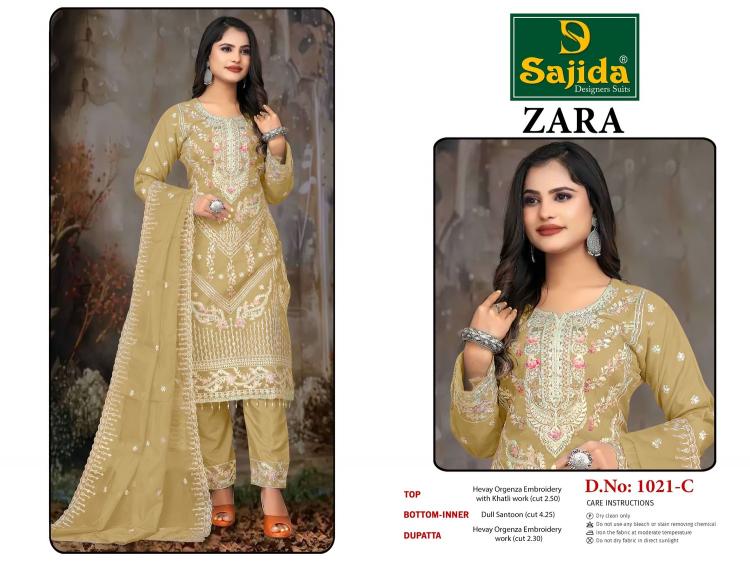 sajida designer zara vol 2 readymade big size organza modern pakistani suits 