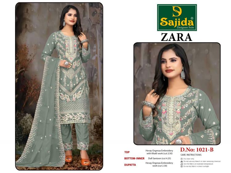 sajida designer zara vol 2 readymade big size organza modern pakistani suits 
