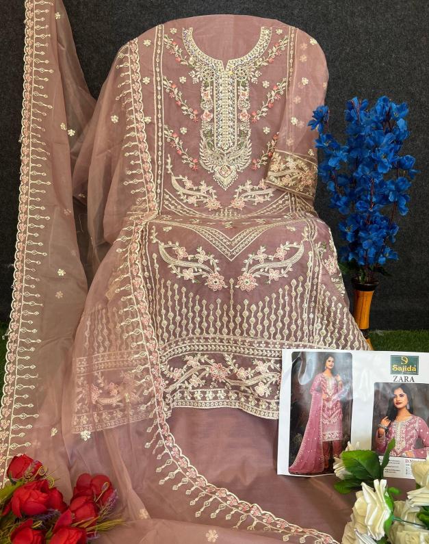 sajida designer zara vol 2 readymade big size organza modern pakistani suits 