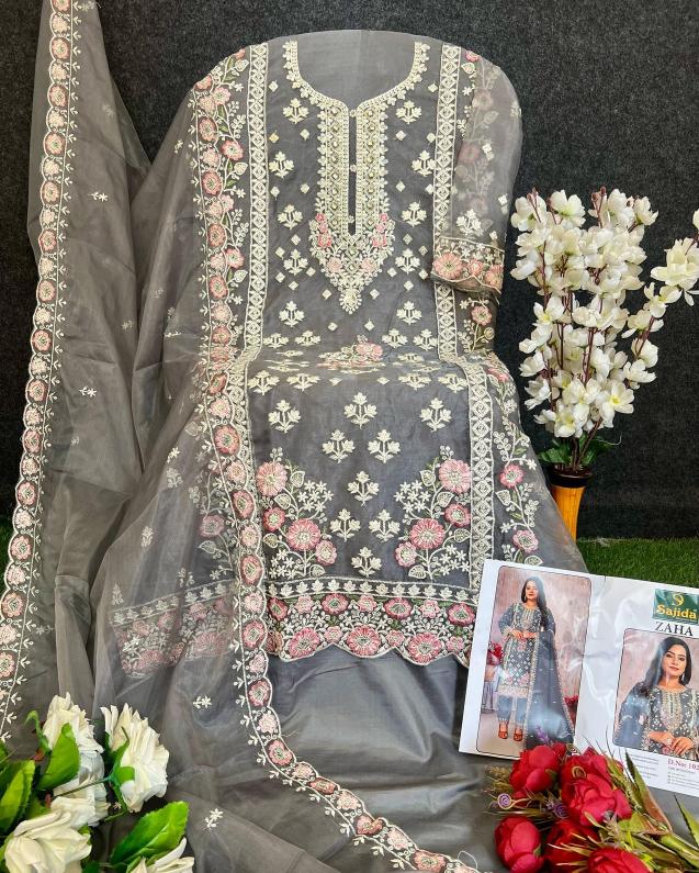 sajida designer zara vol 2 readymade big size organza modern pakistani suits 