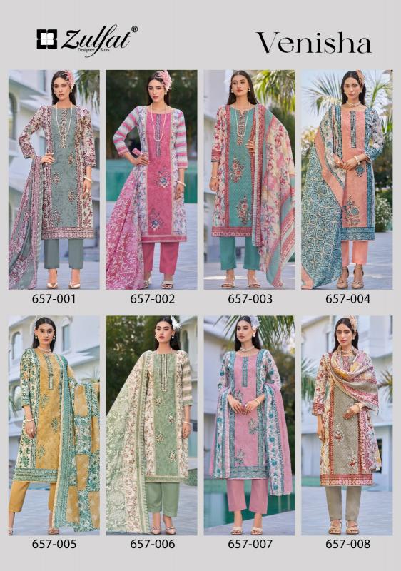 venisha by zulfat designer cotton readymade plus size suit for womens 