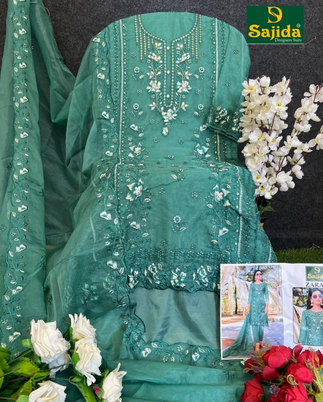 zara vol 3 by sajida designer readymade organza designer big size pakistani suit