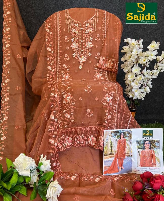 zara vol 3 by sajida designer readymade organza designer big size pakistani suit