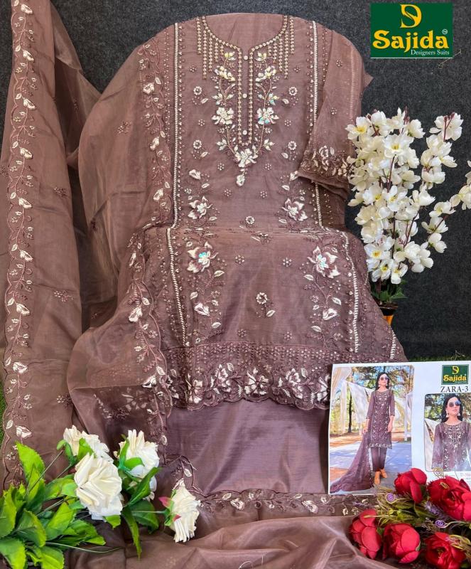 zara vol 3 by sajida designer readymade organza designer big size pakistani suit