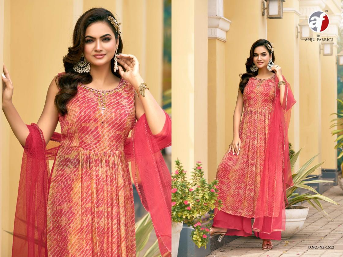 anju fab nz 1512 corchet georgette readymade luxurious plazzo style suits 