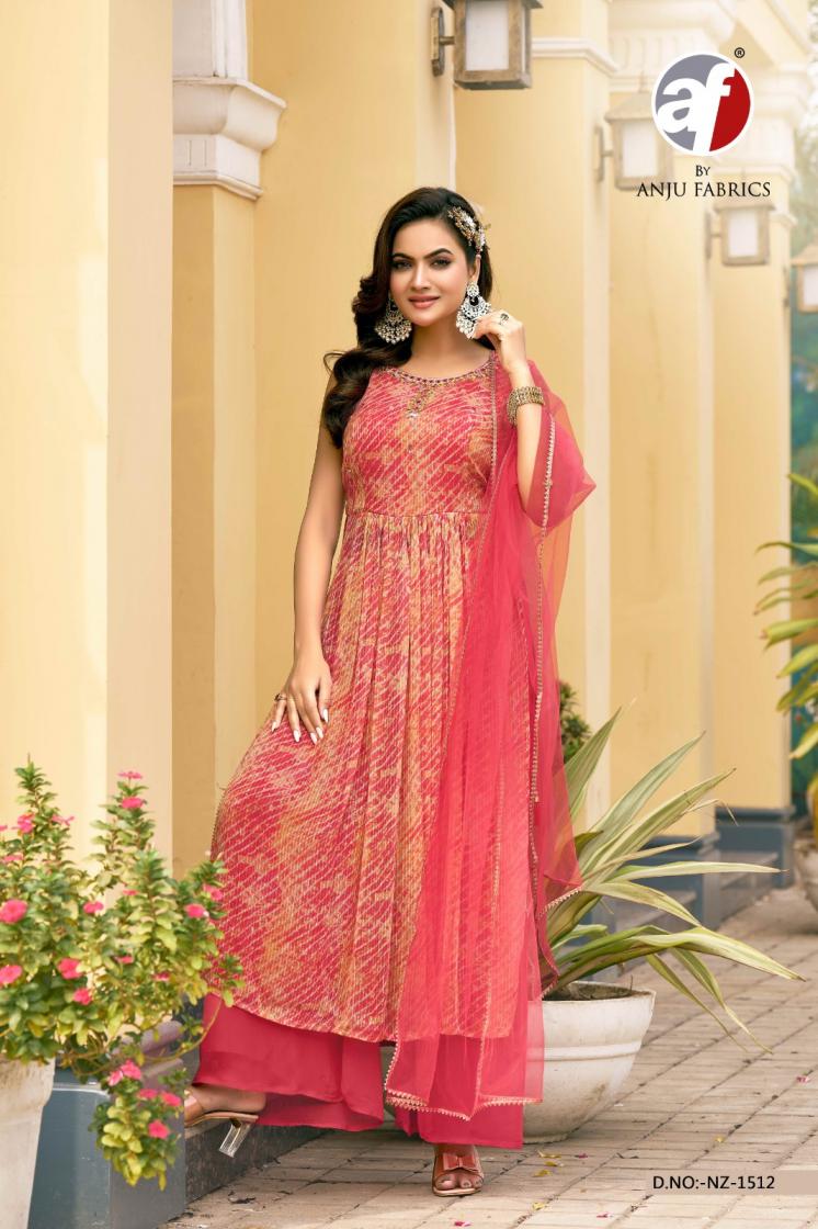 anju fab nz 1512 corchet georgette readymade luxurious plazzo style suits 