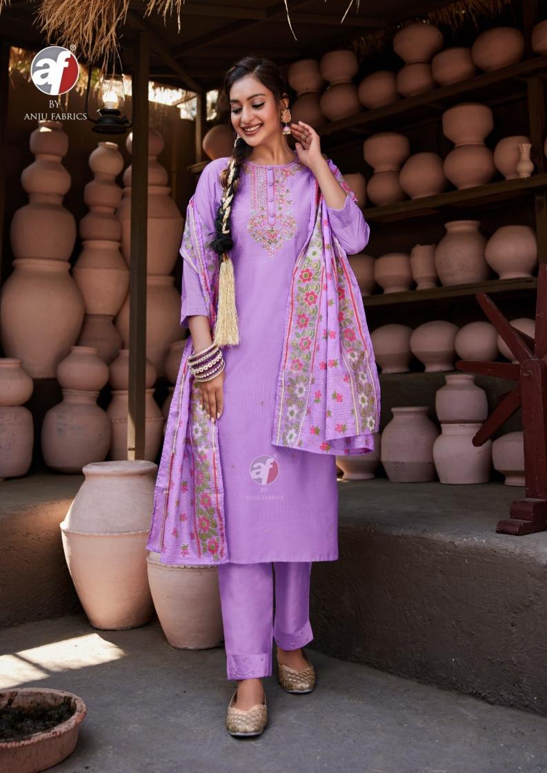 anju fab once more vol 5 viscose nylon exclusive full stitch big size 3pcs dress