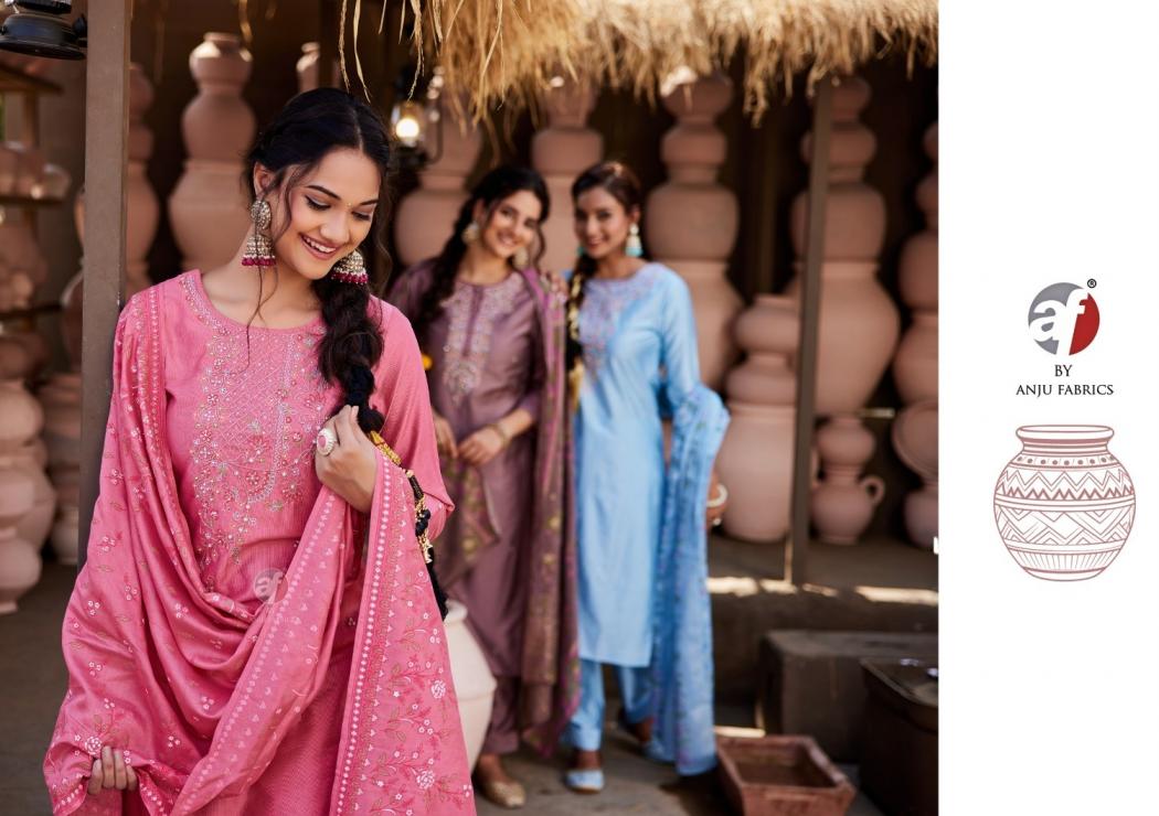 anju fab once more vol 5 viscose nylon exclusive full stitch big size 3pcs dress