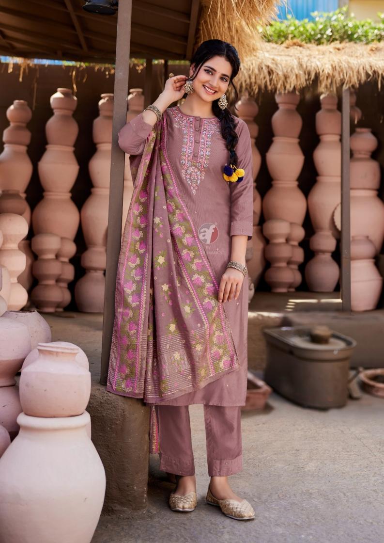 anju fab once more vol 5 viscose nylon exclusive full stitch big size 3pcs dress