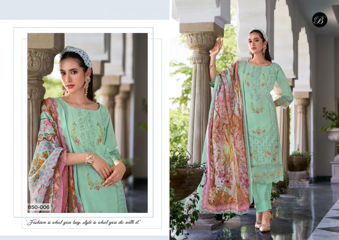 belliza designer studio present zoya vol 2 cotton daman work designer big size readymade suit