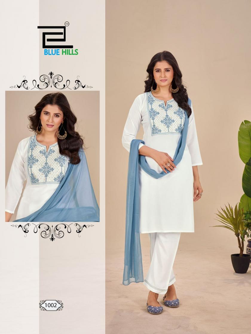 blue hills juliet rayon fully stitch plus size casual suit for womens 