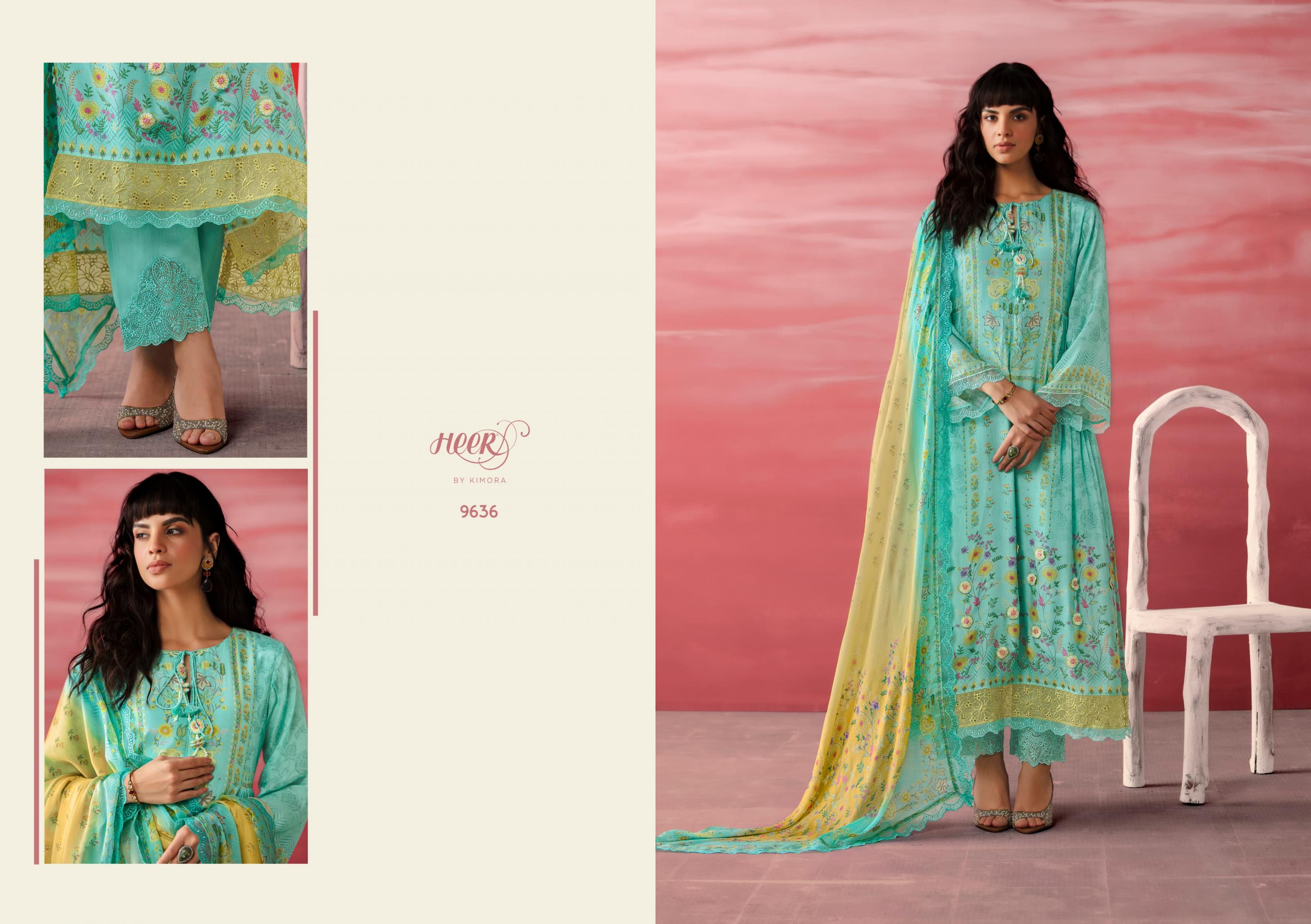 heer kimora jimmy vol 207 muslin summer beauty readymade big size suit 