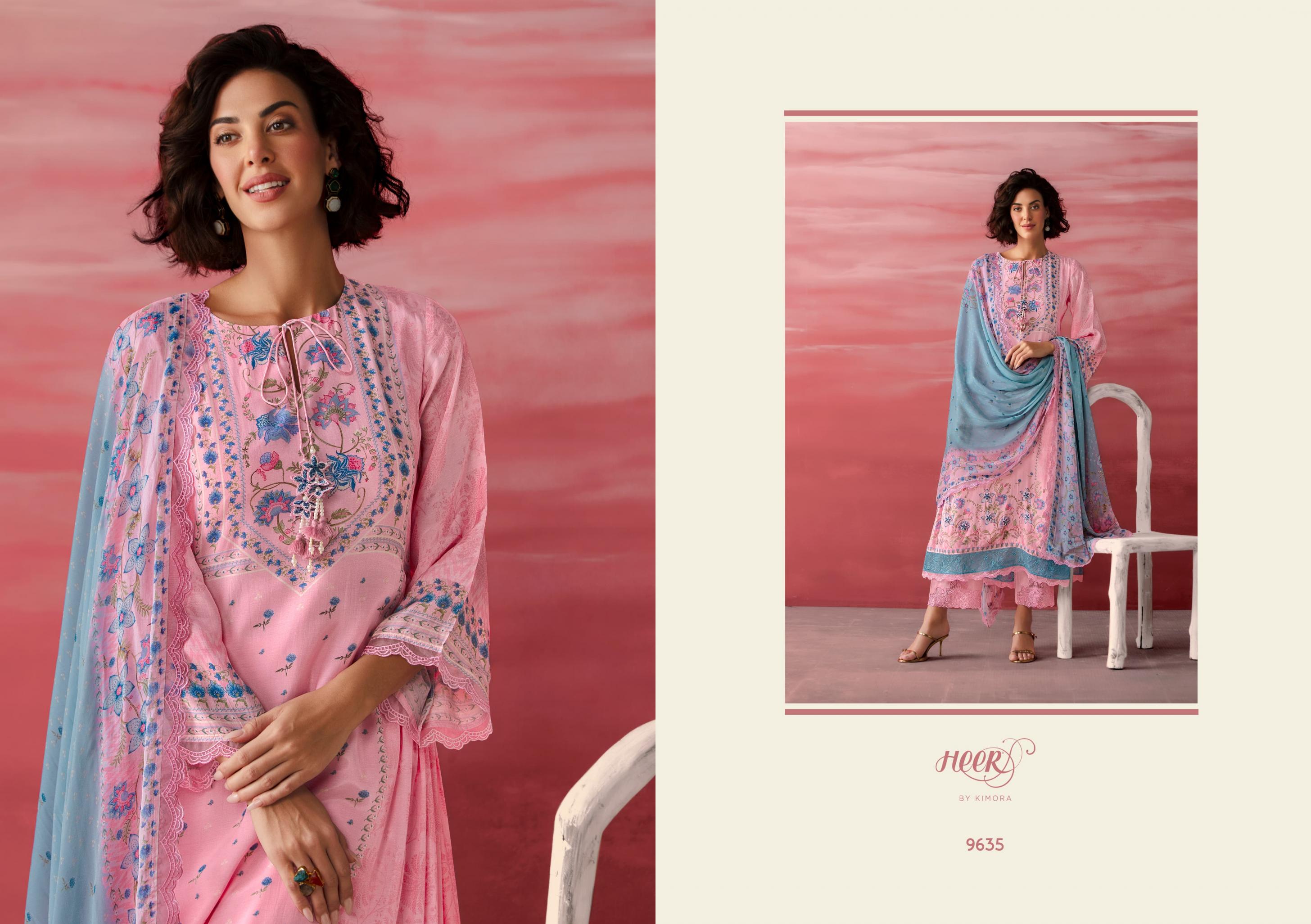 heer kimora jimmy vol 207 muslin summer beauty readymade big size suit 