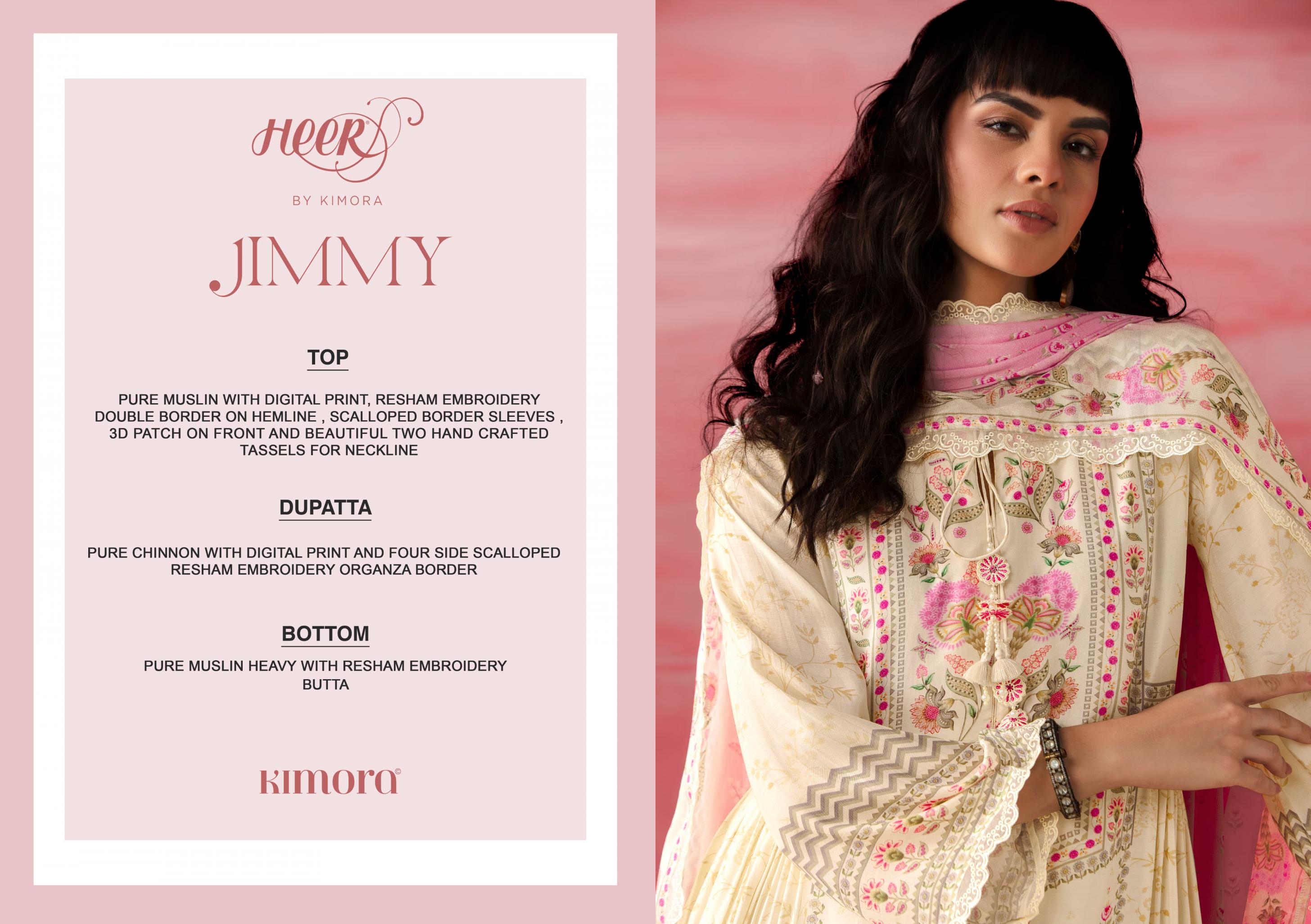 heer kimora jimmy vol 207 muslin summer beauty readymade big size suit 