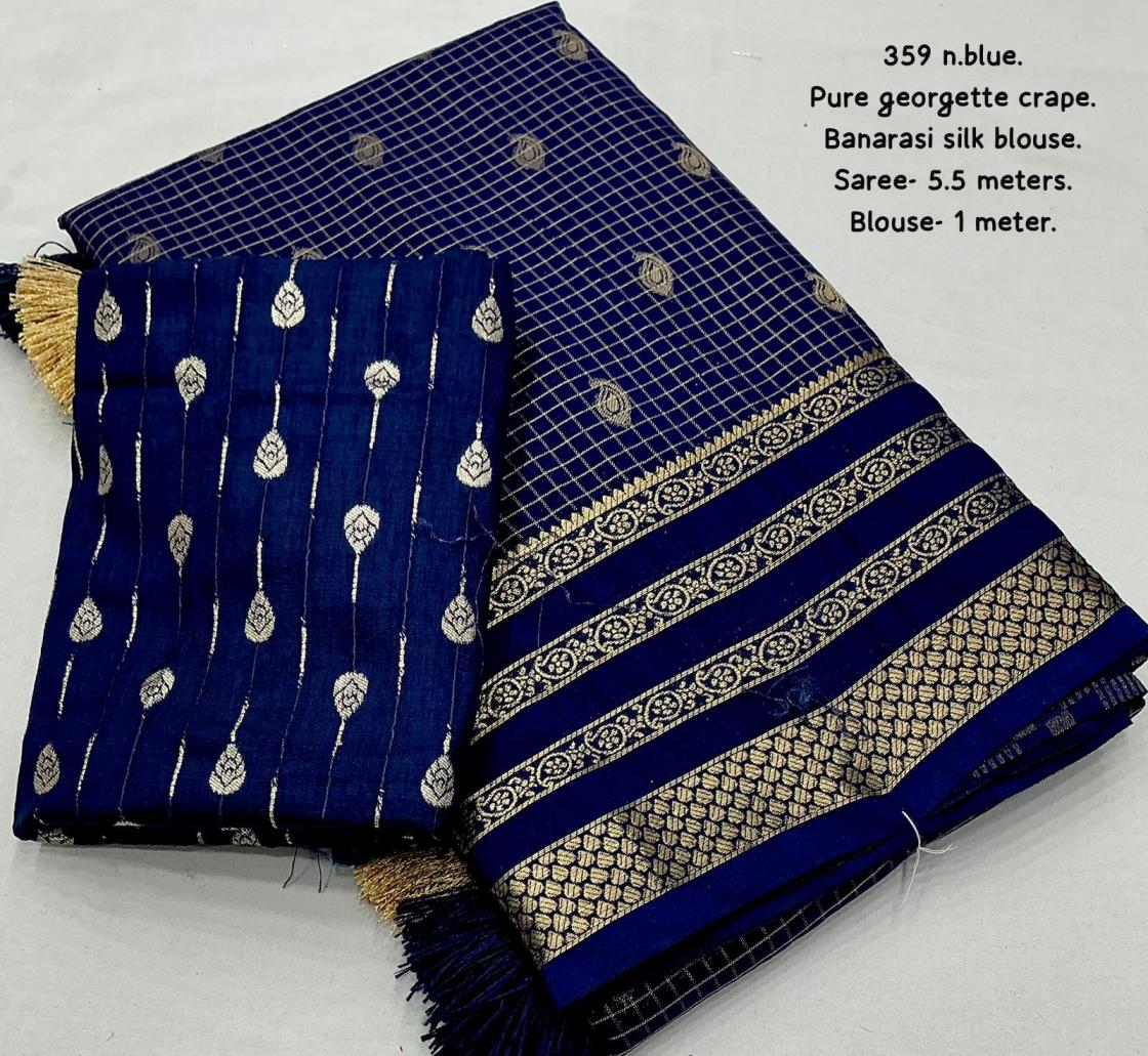 kc 359 crape georgette zari woven chex shop trendy saree online 