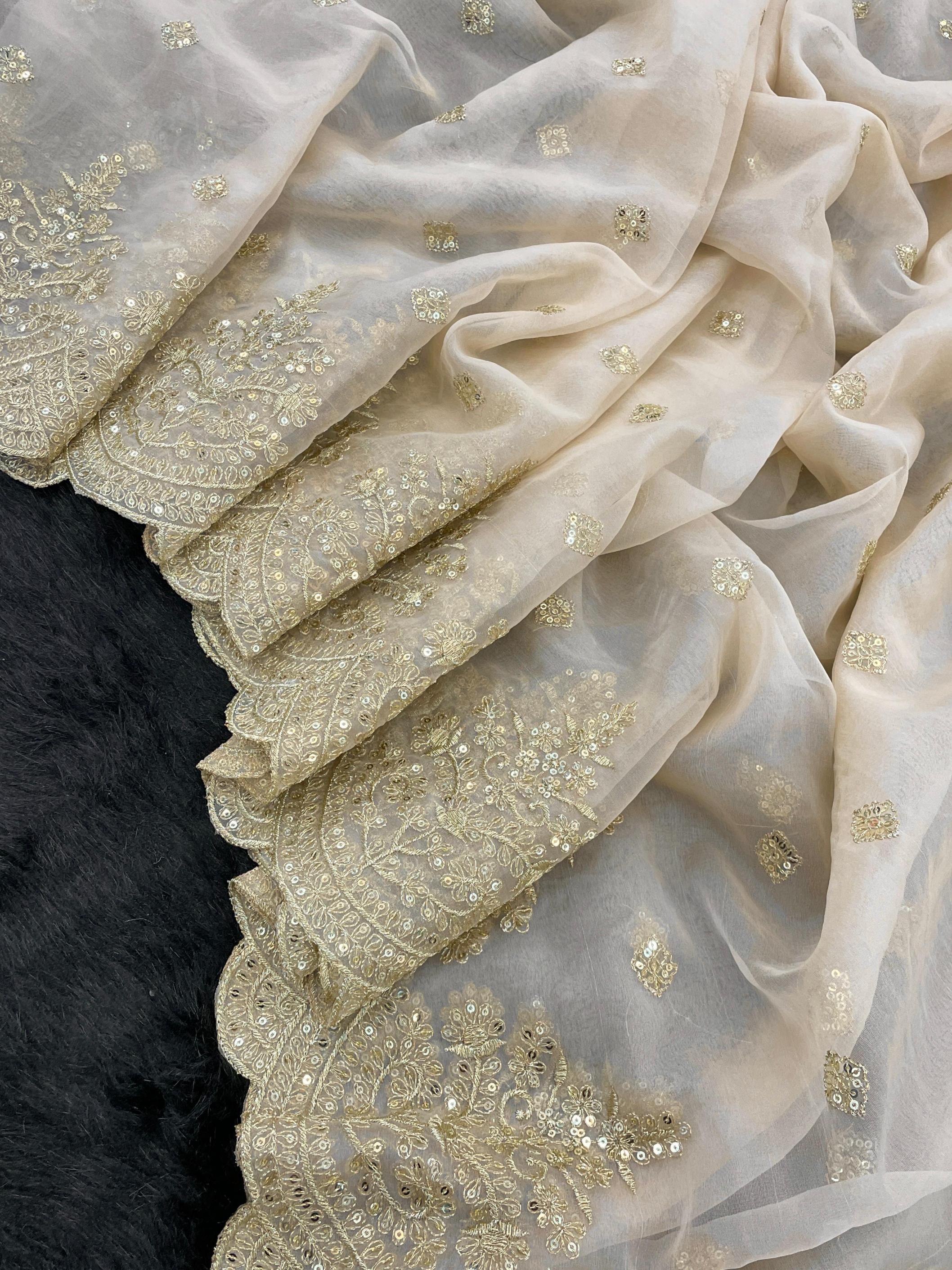 kc 834 organza sequence work traditional saree for womens 