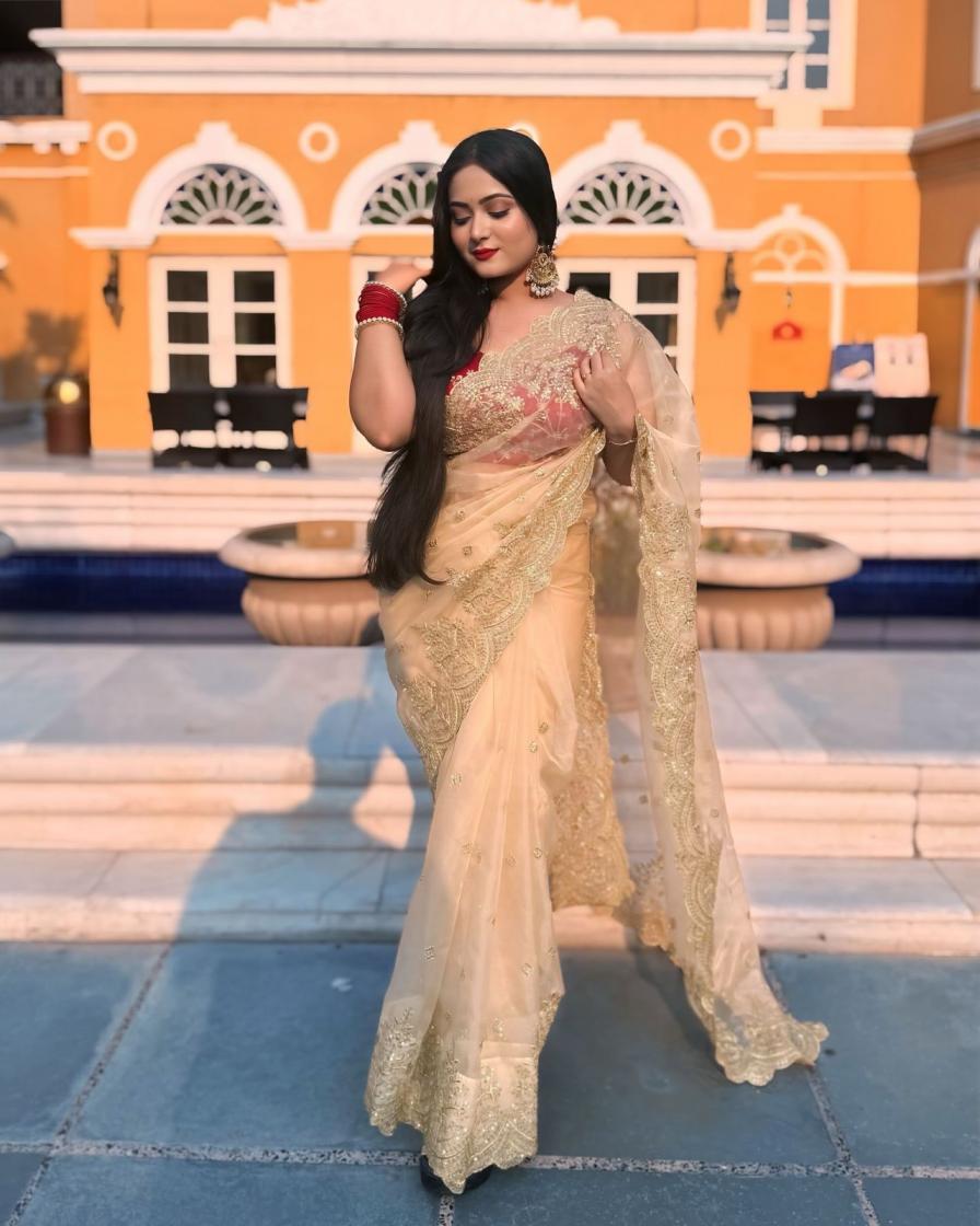 kc 834 organza sequence work traditional saree for womens 