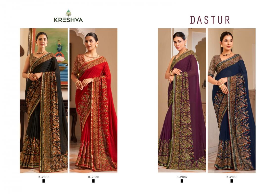 kreshva launch dastur georgette shop stunning party sarees