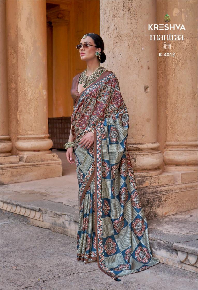 kreshva mantra 4005-4014 silk shop glamorous styles sarees 