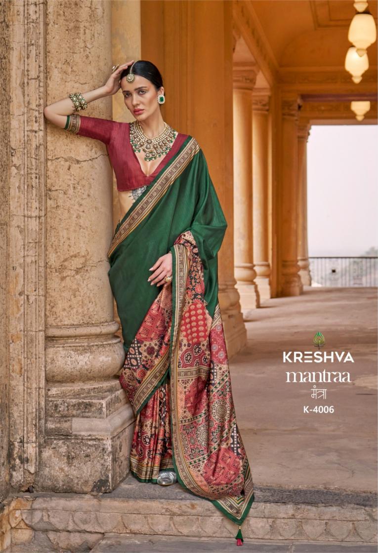 kreshva mantra 4005-4014 silk shop glamorous styles sarees 