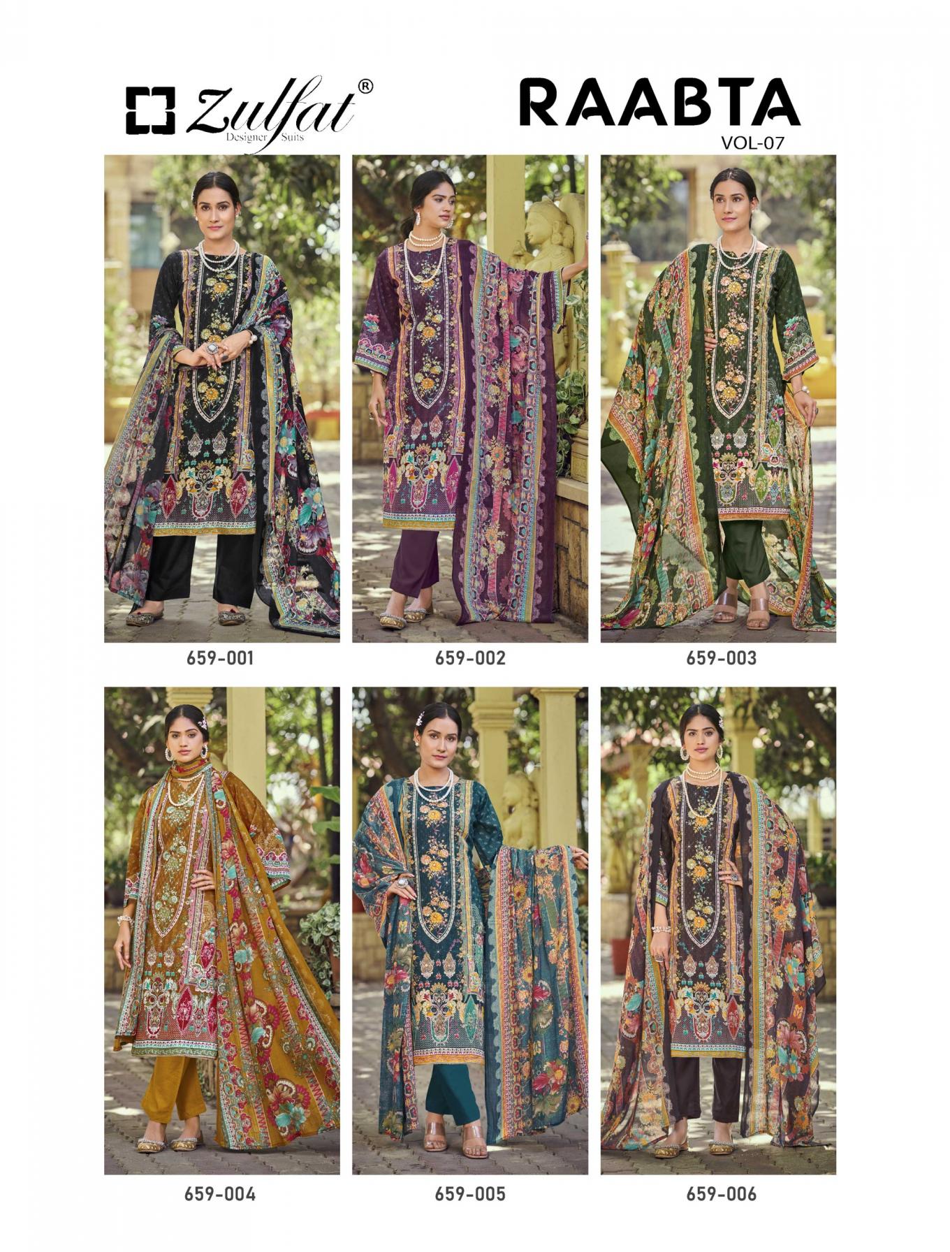 raabta vol 7 by zulfat designer jam cotton readymade big size pakistani suit for womens 