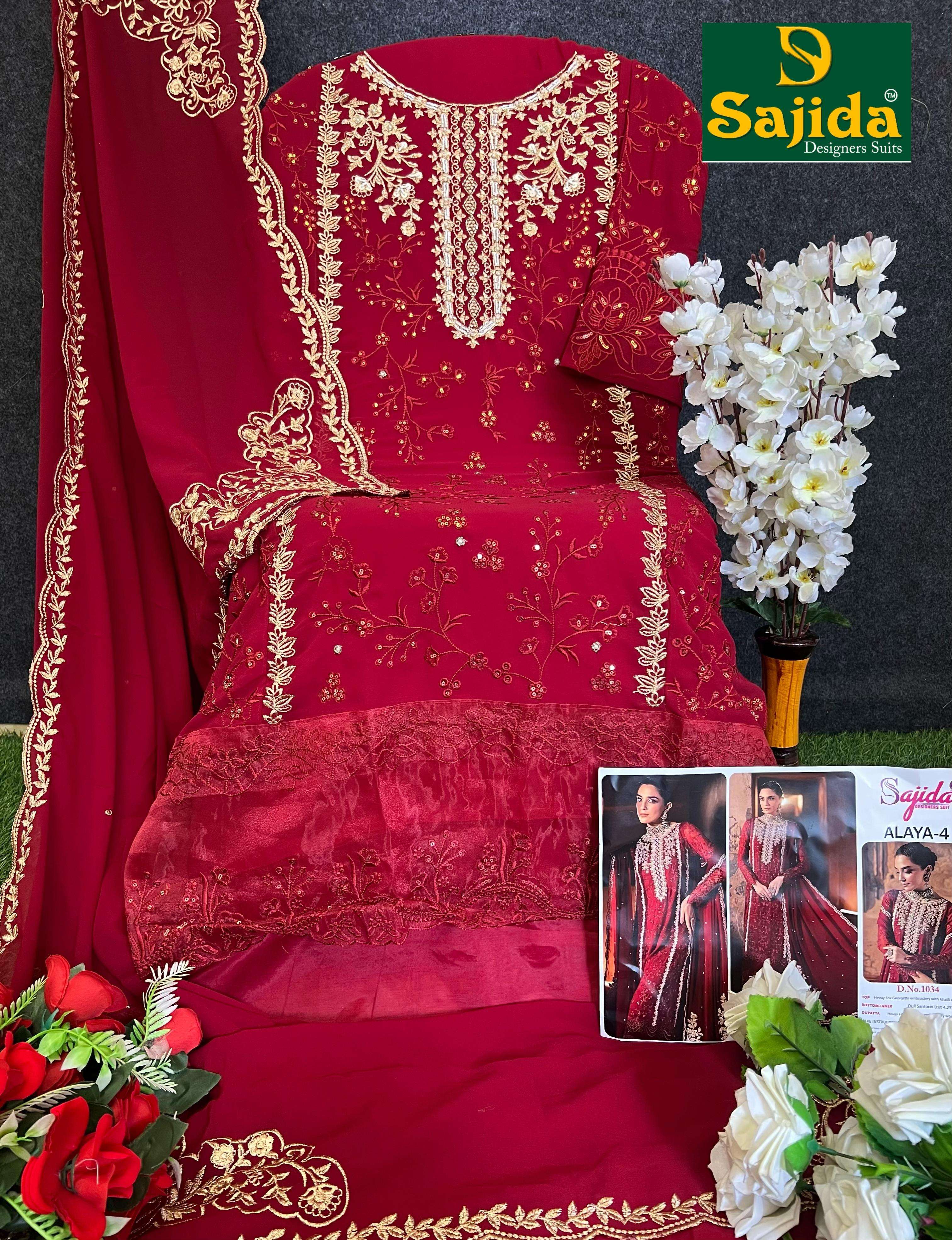 sajida designer alaya vol 4 1034 readymade georgette designer big size pakistani dress 