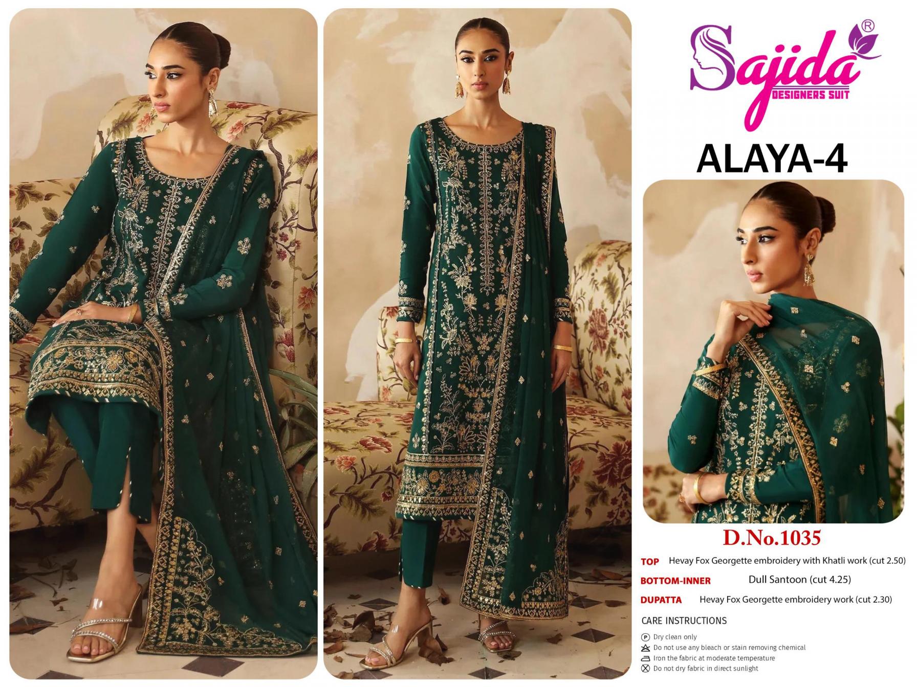 sajida designer alaya vol 4 1035 georgette designer fully stitch plus size pakistani dress