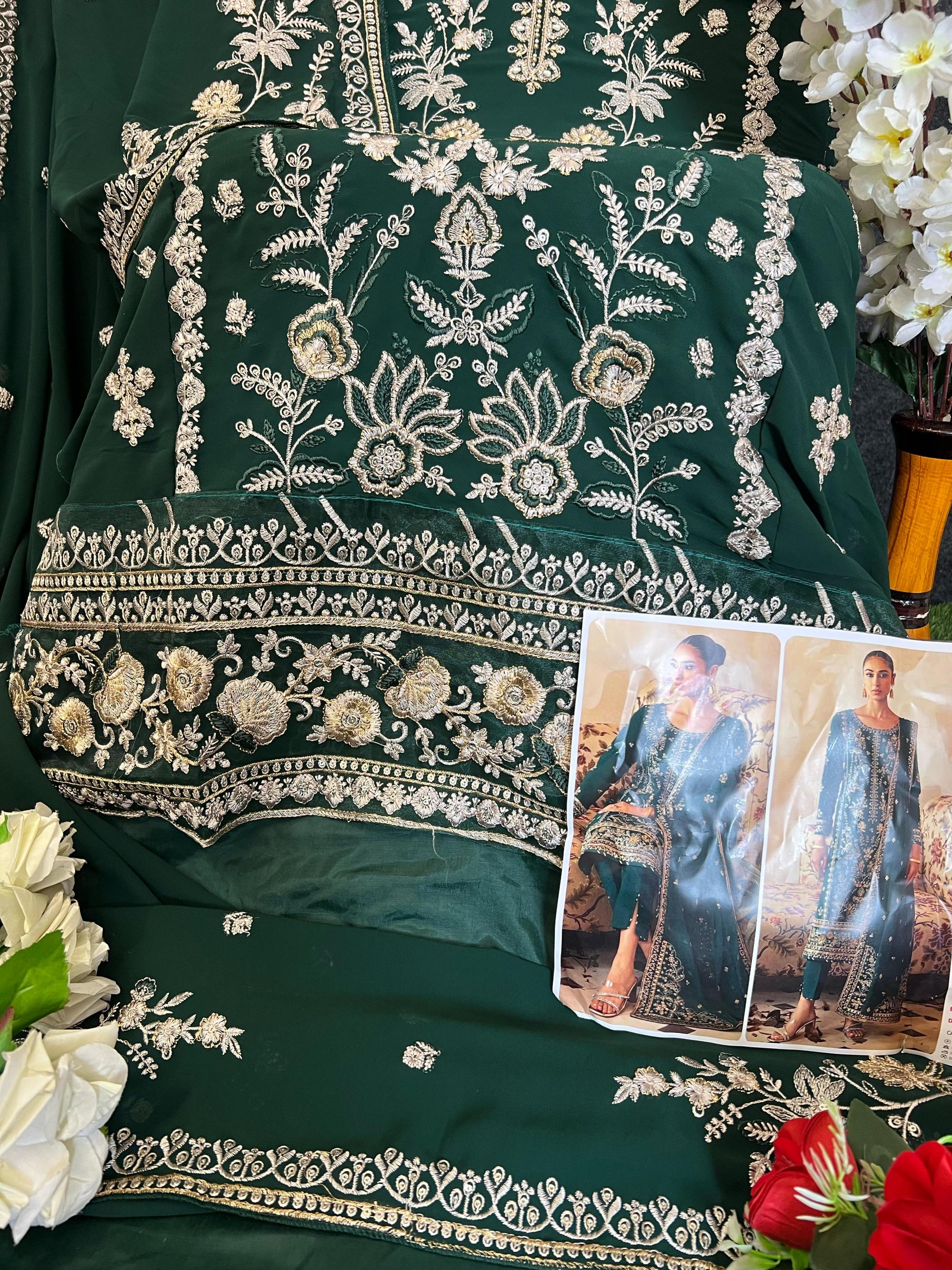 sajida designer alaya vol 4 1035 georgette designer fully stitch plus size pakistani dress