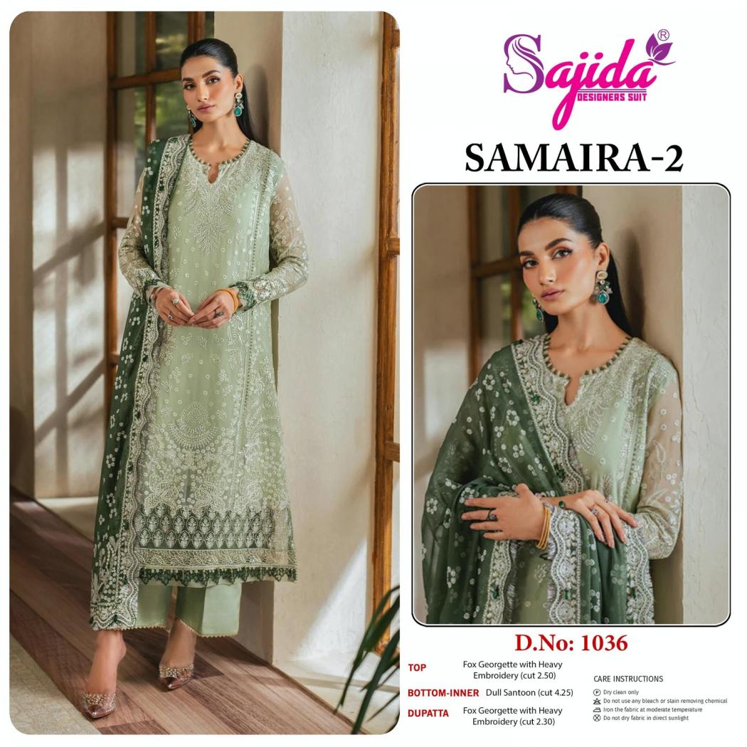 sajida designer samaira vol 2 traditional georgette full stitch pakistani plus size dress