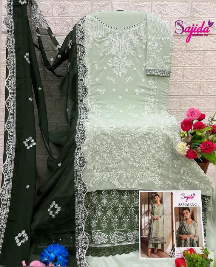 sajida designer samaira vol 2 traditional georgette full stitch pakistani plus size dress