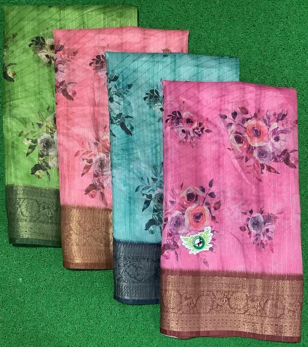 sanskar Present land rover 4 color matching jacquard printed saree