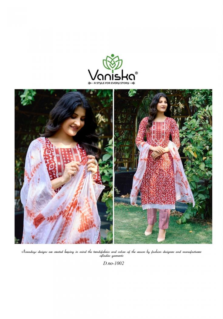 vaniska colourpix cotton culture vol 1 fully stitch cotton casual big size suit for womens 