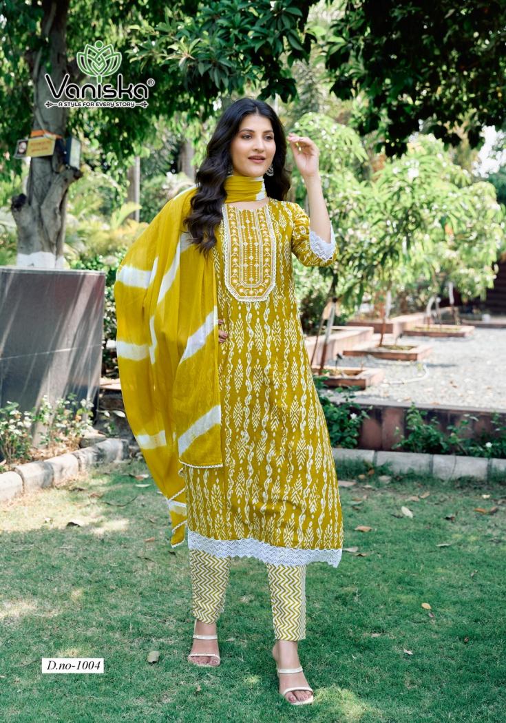 vaniska colourpix cotton culture vol 1 fully stitch cotton casual big size suit for womens 