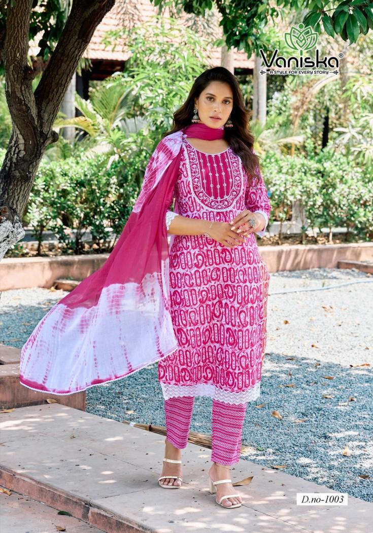 vaniska colourpix cotton culture vol 1 fully stitch cotton casual big size suit for womens 