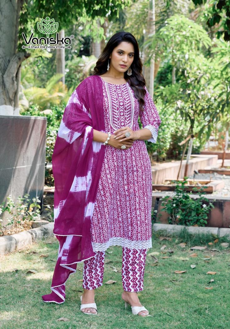 vaniska colourpix cotton culture vol 1 fully stitch cotton casual big size suit for womens 
