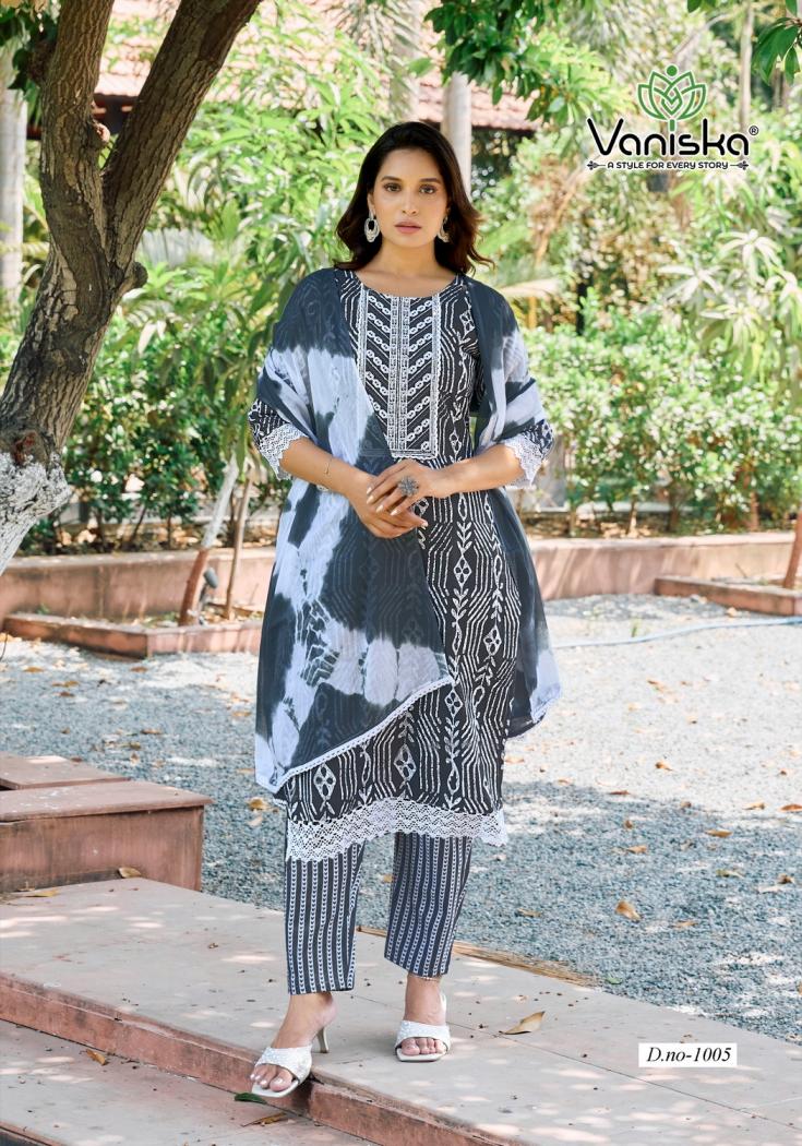 vaniska colourpix cotton culture vol 1 fully stitch cotton casual big size suit for womens 