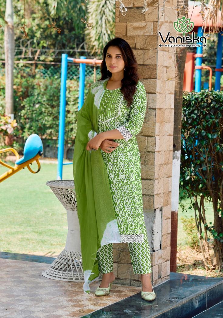 vaniska colourpix cotton culture vol 1 fully stitch cotton casual big size suit for womens 