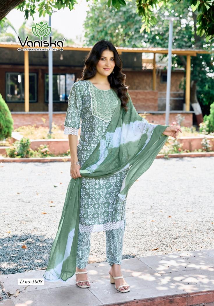 vaniska colourpix cotton culture vol 1 fully stitch cotton casual big size suit for womens 