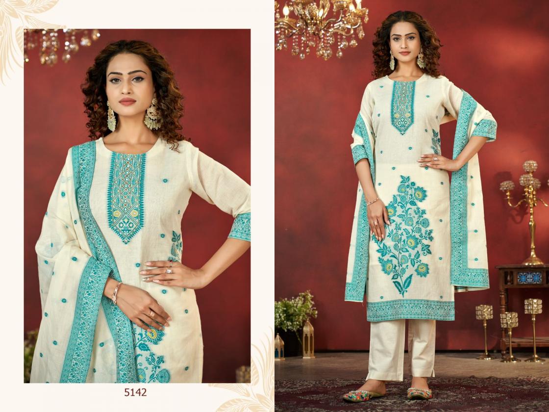 colorx 5141-5146 cotton jacquard fully stitch pretty look combo suit for womens 