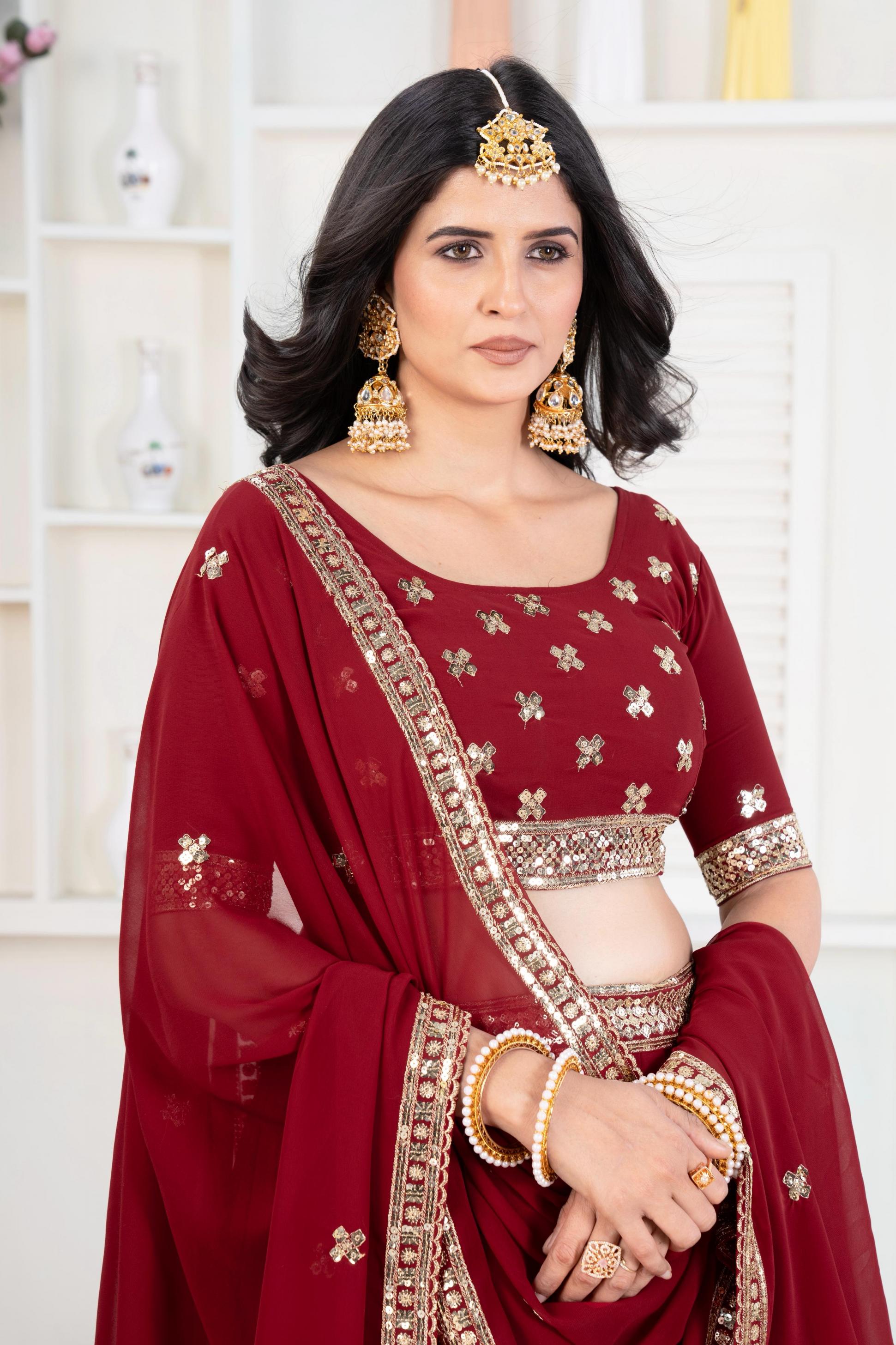 dvd 5074 faux georgette shop trendy lehenga for wedding