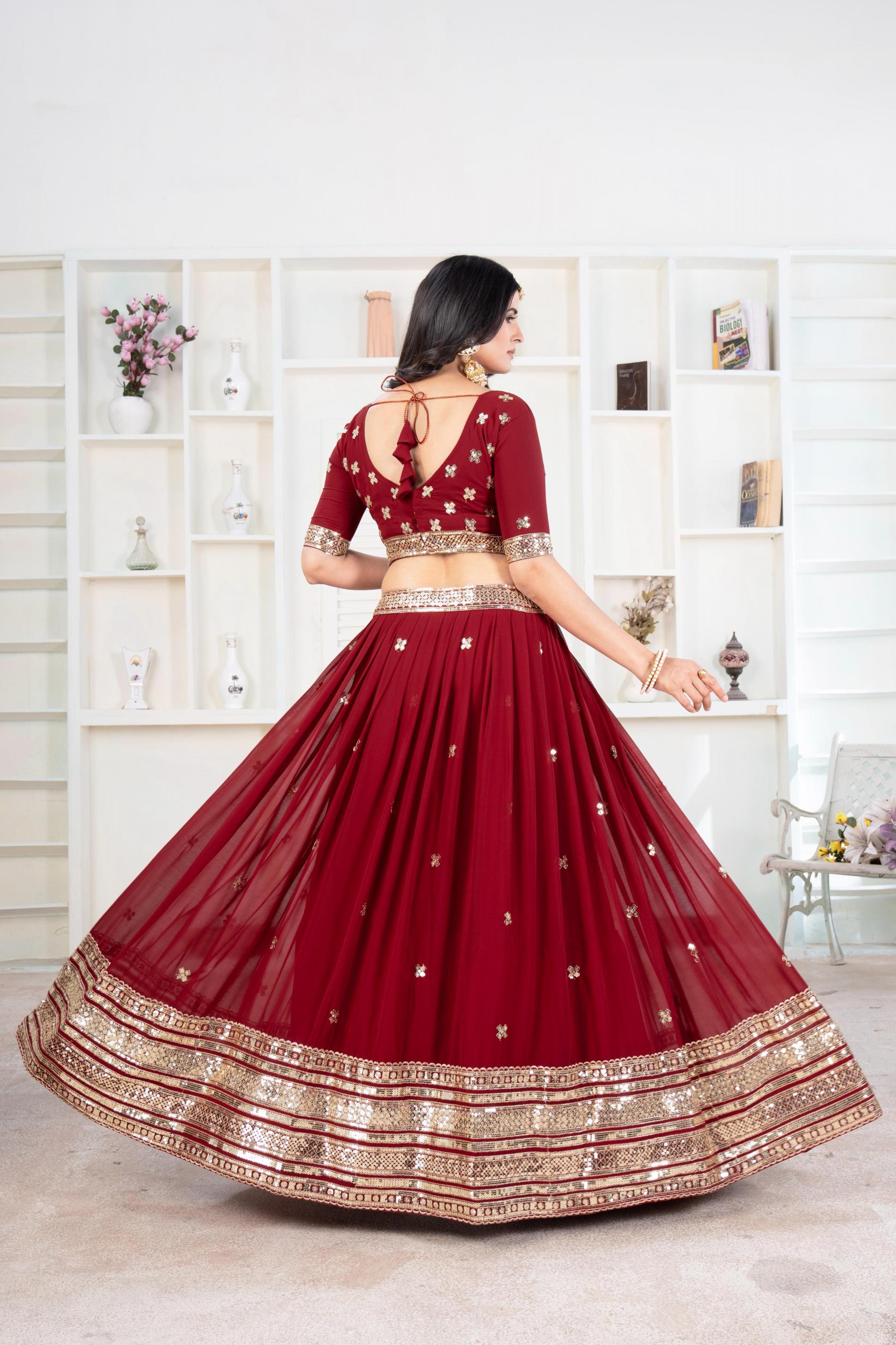 dvd 5074 faux georgette shop trendy lehenga for wedding