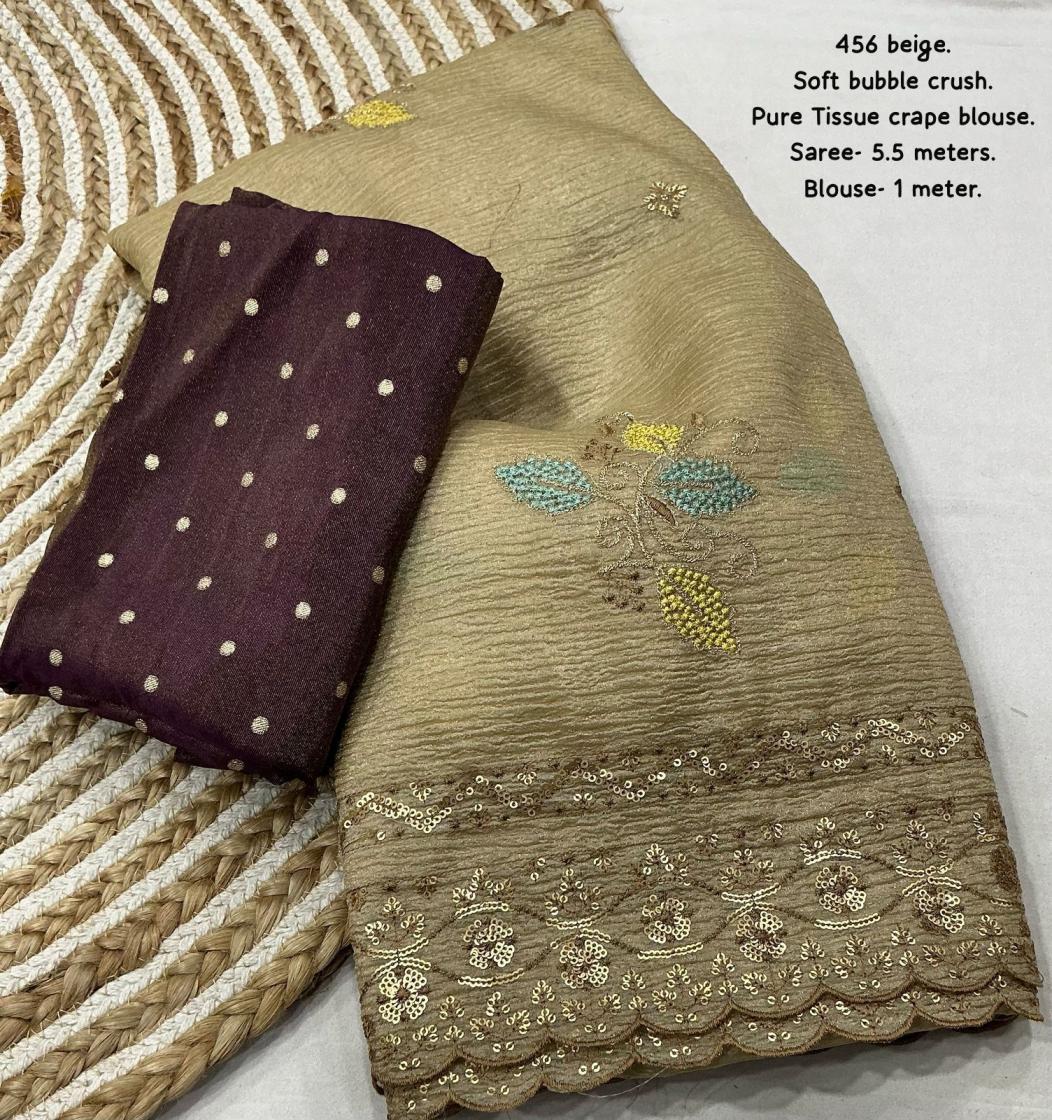 kc 456 shop trendy bubble crush designer saree exports 