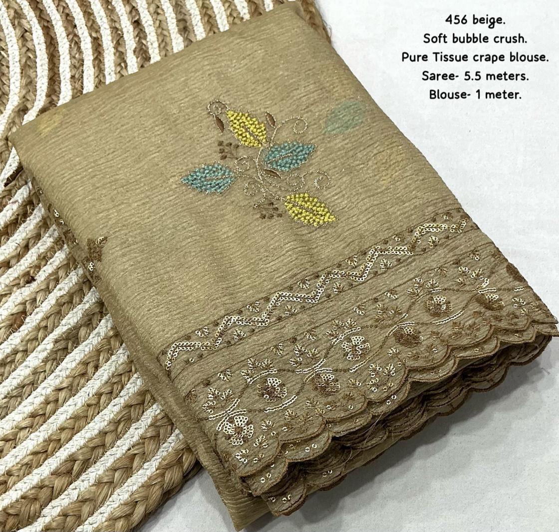 kc 456 shop trendy bubble crush designer saree exports 