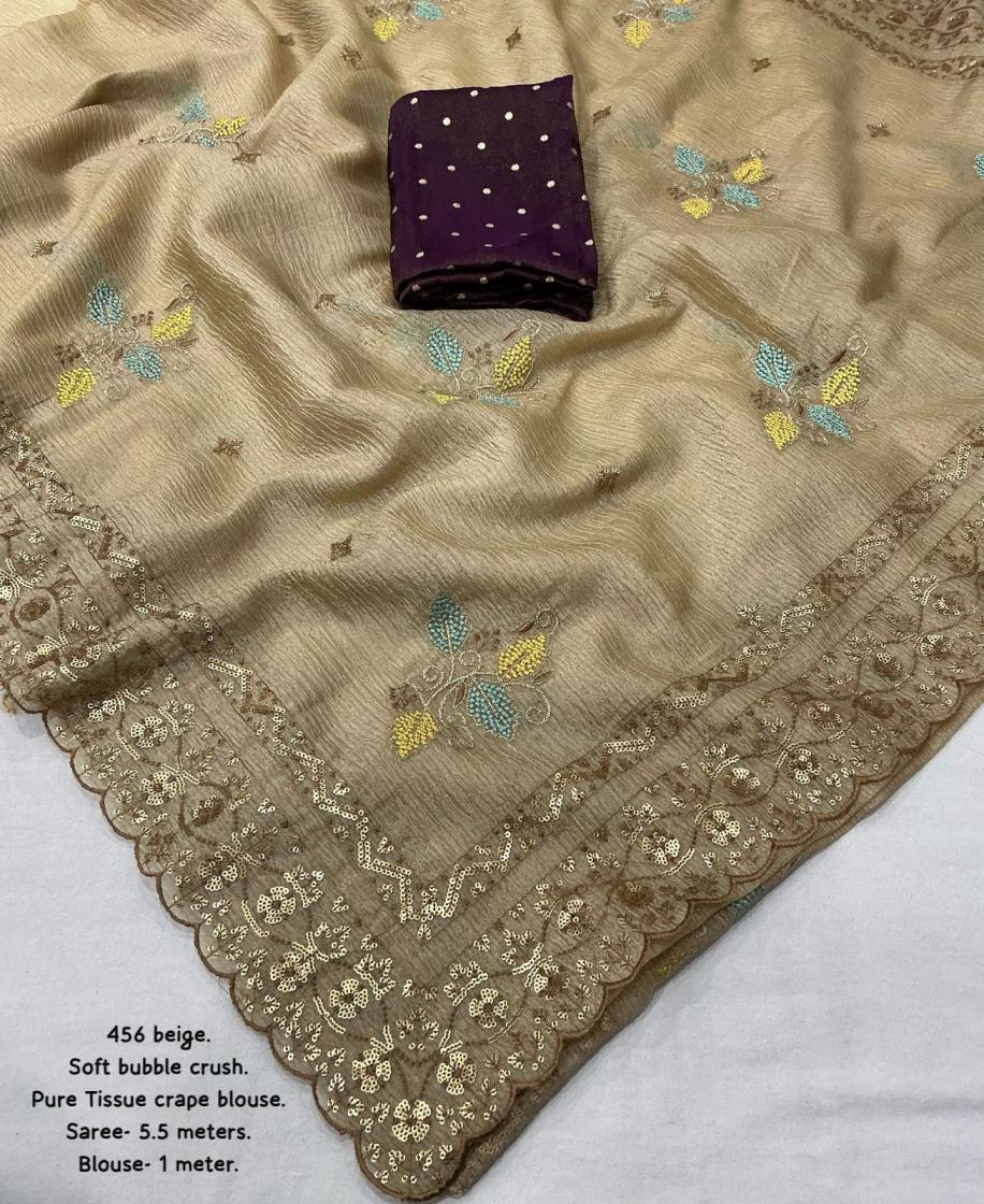 kc 456 shop trendy bubble crush designer saree exports 