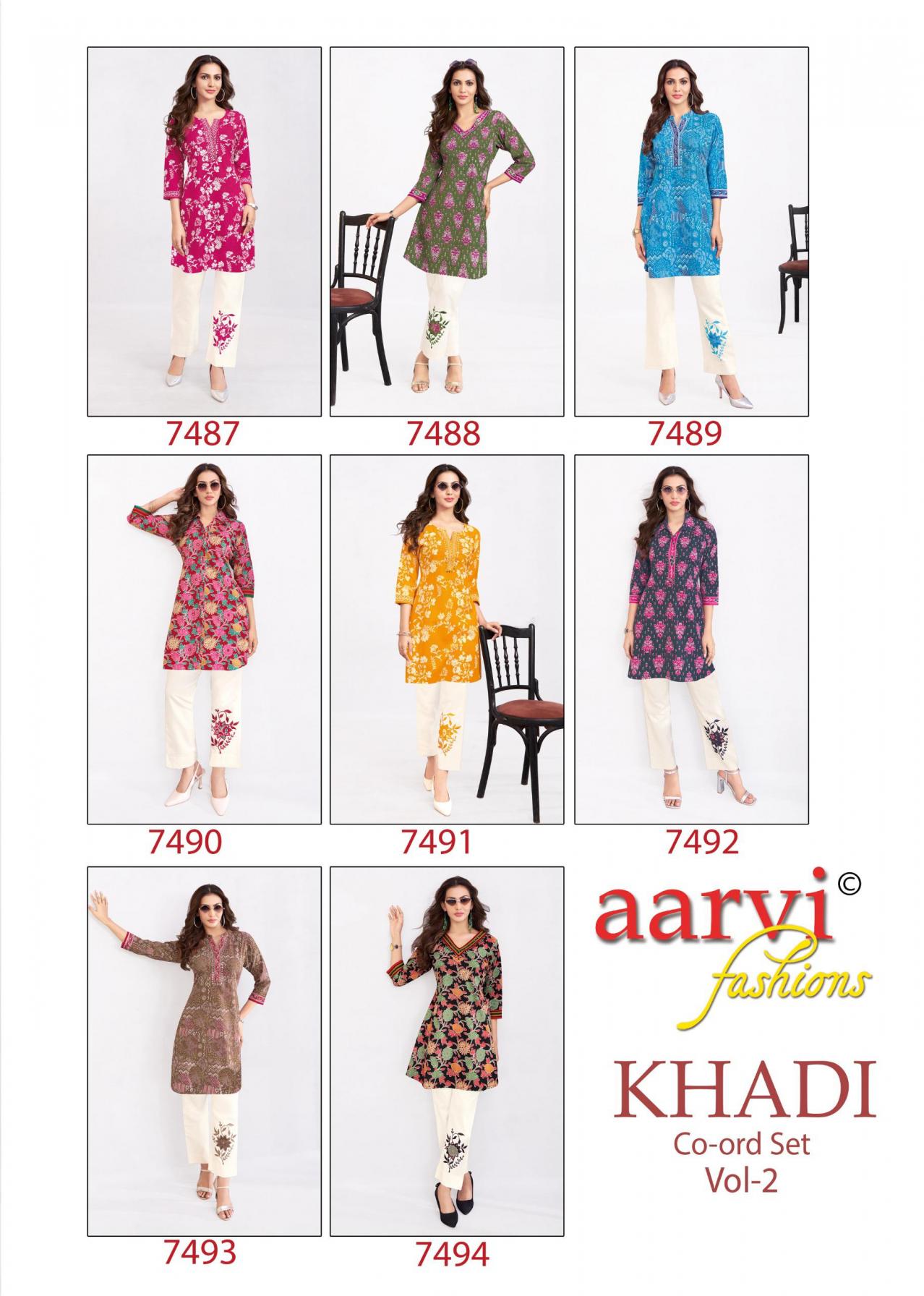 khadi co-ord set vol 2 by aarvi fashion fully stitch flex cotton co-ord set for girls 