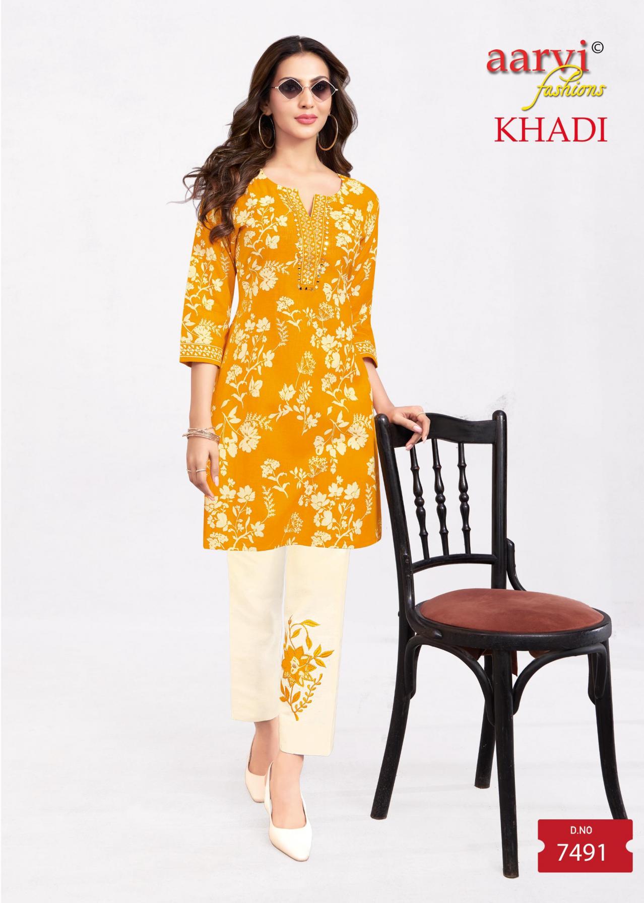 khadi co-ord set vol 2 by aarvi fashion fully stitch flex cotton co-ord set for girls 